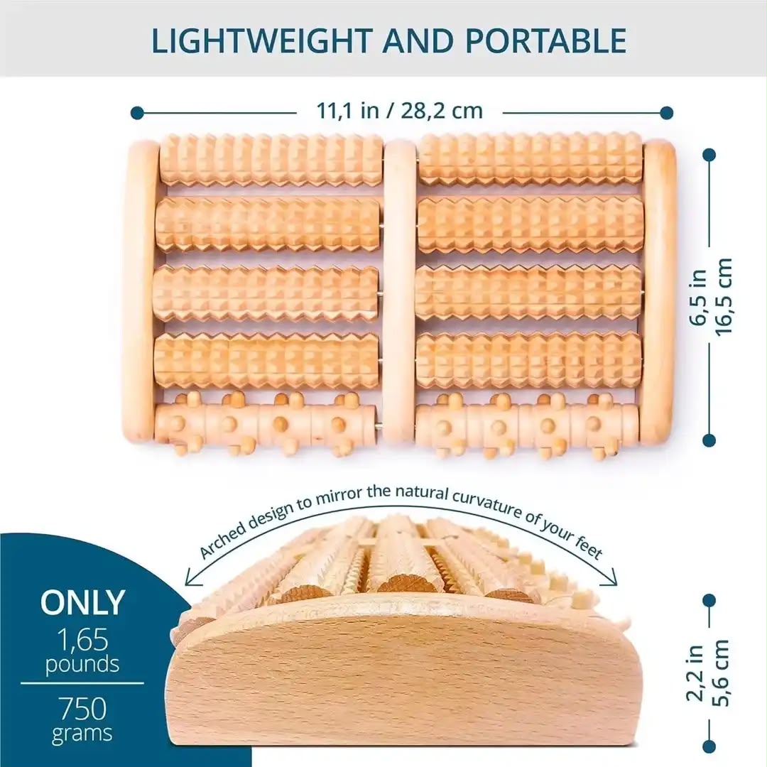 Wooden Roller Foot Massager